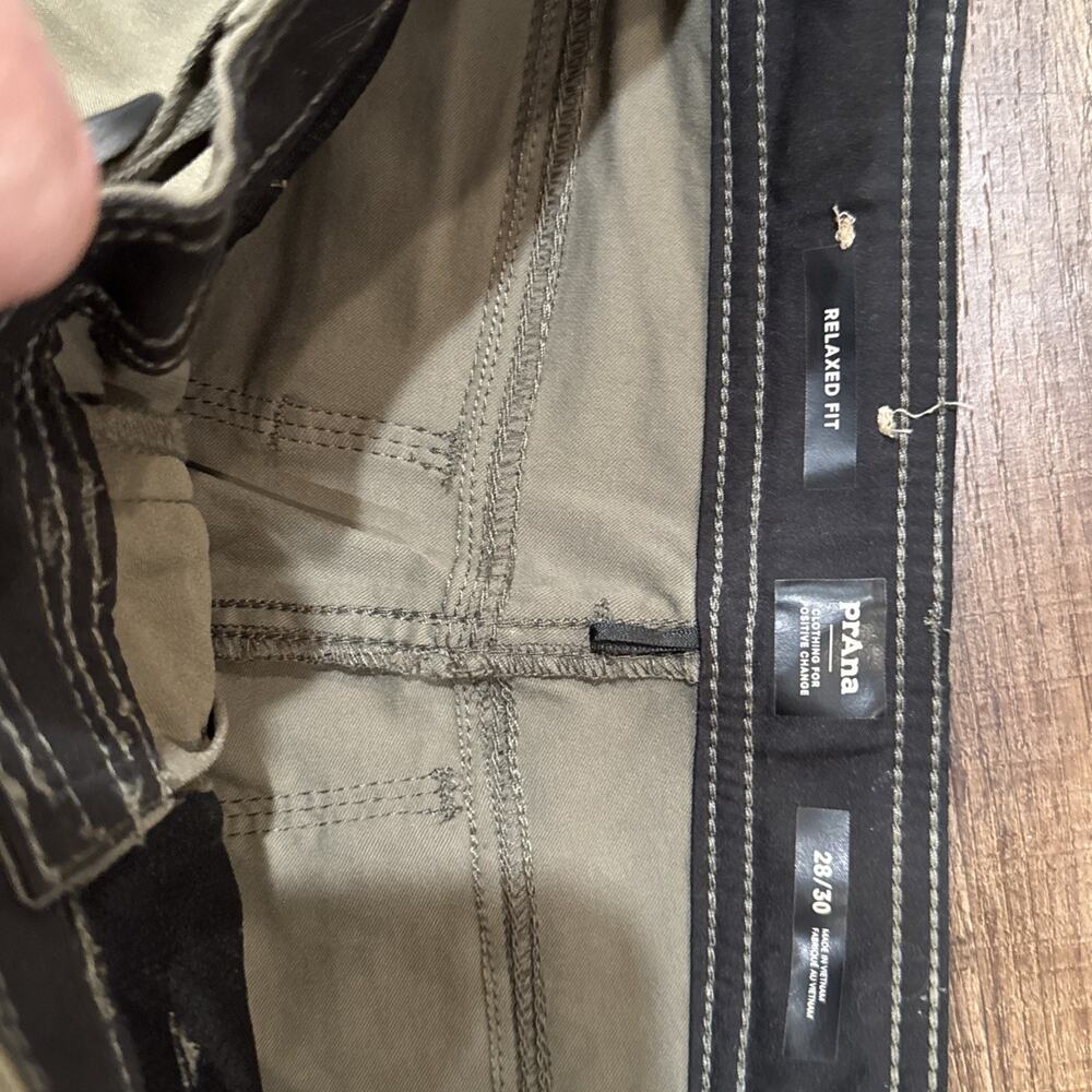 Prana Zion II Pants Mens 28x30 Green Khaki Relaxed Straight Stretch Hiking 2 - Picture 4 of 12